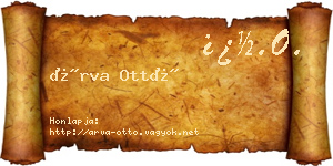 Árva Ottó névjegykártya